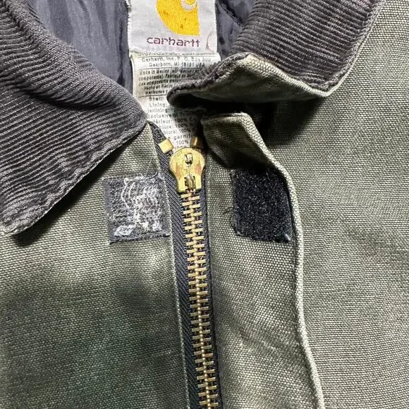 Vintage Carhartt Faded J22 MOS Green Arctic Jacket Mens XL Canvas Quilted Lining